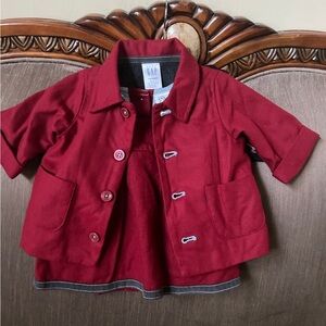 GAP Red Pea Coat Dress Elegant and Versatile